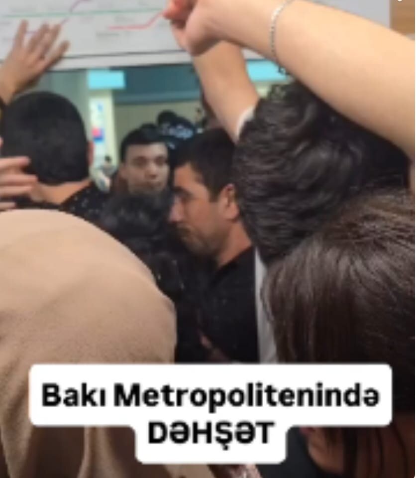 Bakı metrosunda DƏHŞƏTLİ ANLAR-VİDEO