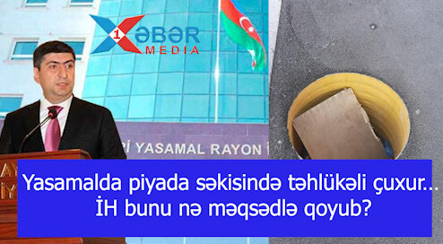 Yasamalda piyada səkisində təhlükəli çuxur… İH bunu nə məqsədlə qoyub? -VİDEO