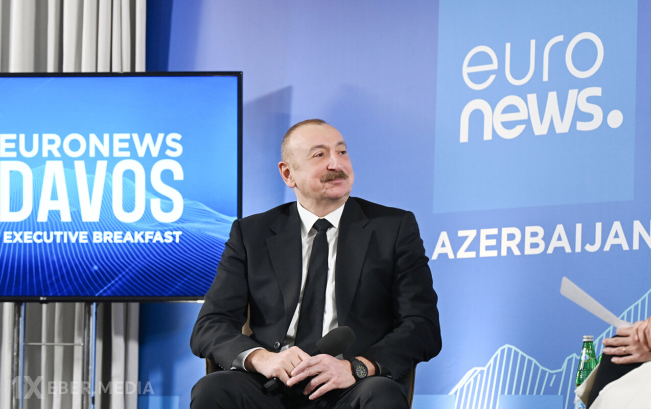 Prezident Davosdan bu kadrları paylaşdı - Video