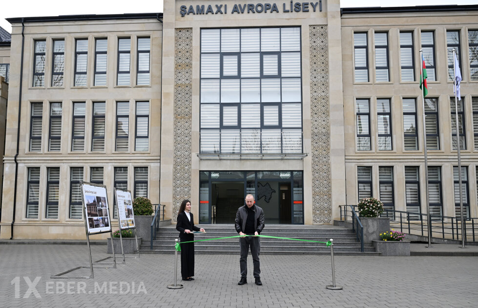 Prezident İlham Əliyev Şamaxı Avropa liseyinin yeni binasının açılışında iştirak edib VİDEO