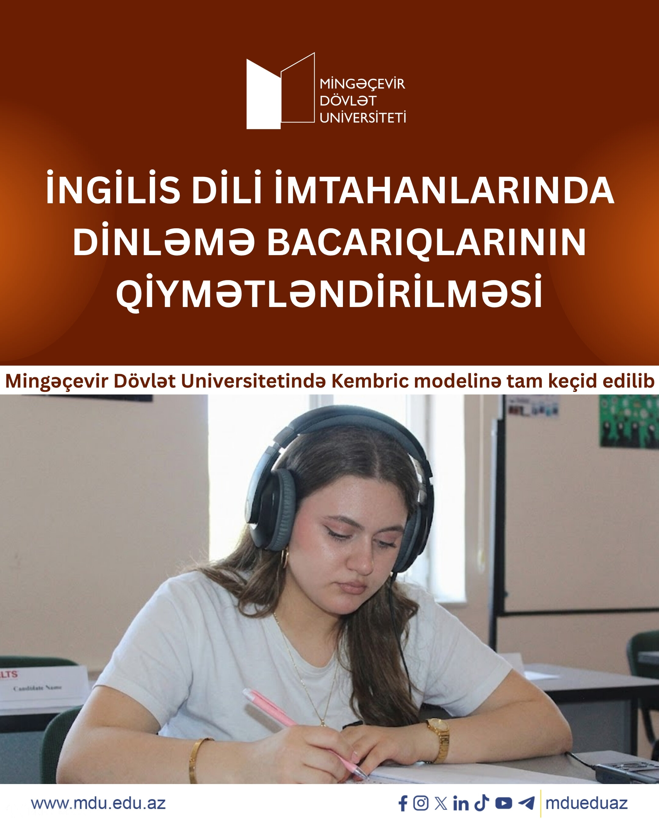 Mingəçevir Dövlət Universitetində Kembric modelinə tam keçid edilib