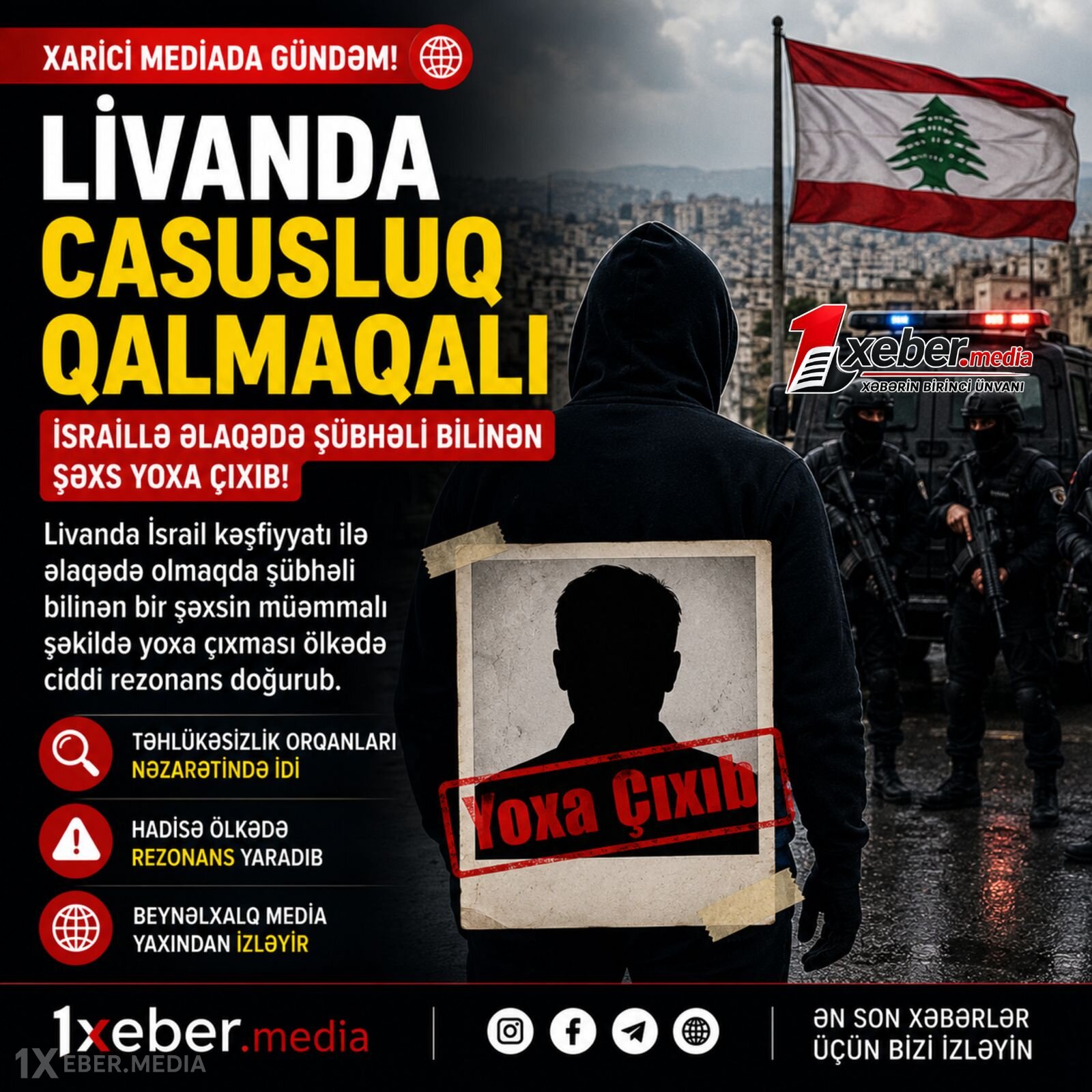 MÜƏMMALI İTKİ: İSRAİLƏ CASUSLUQDA ŞÜBHƏLİ BİLİNƏN ŞƏXS YOXA ÇIXIB