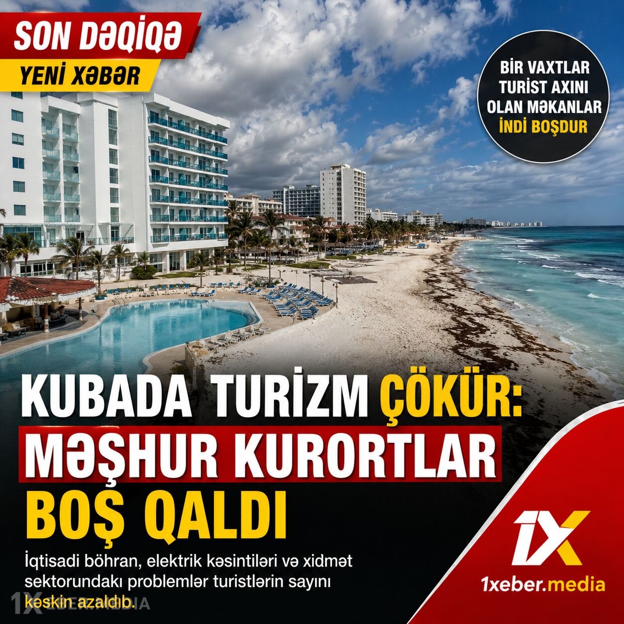 Kubada turizm çökür: Məşhur kurortlar boş qaldı