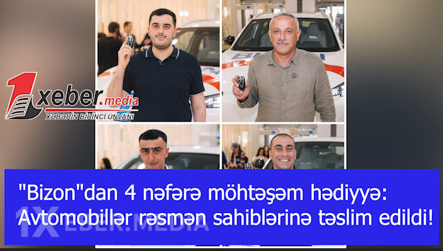 "Bizon"dan 4 nəfərə möhtəşəm hədiyyə: Avtomobillər rəsmən sahiblərinə təslim edildi!-VİDEO