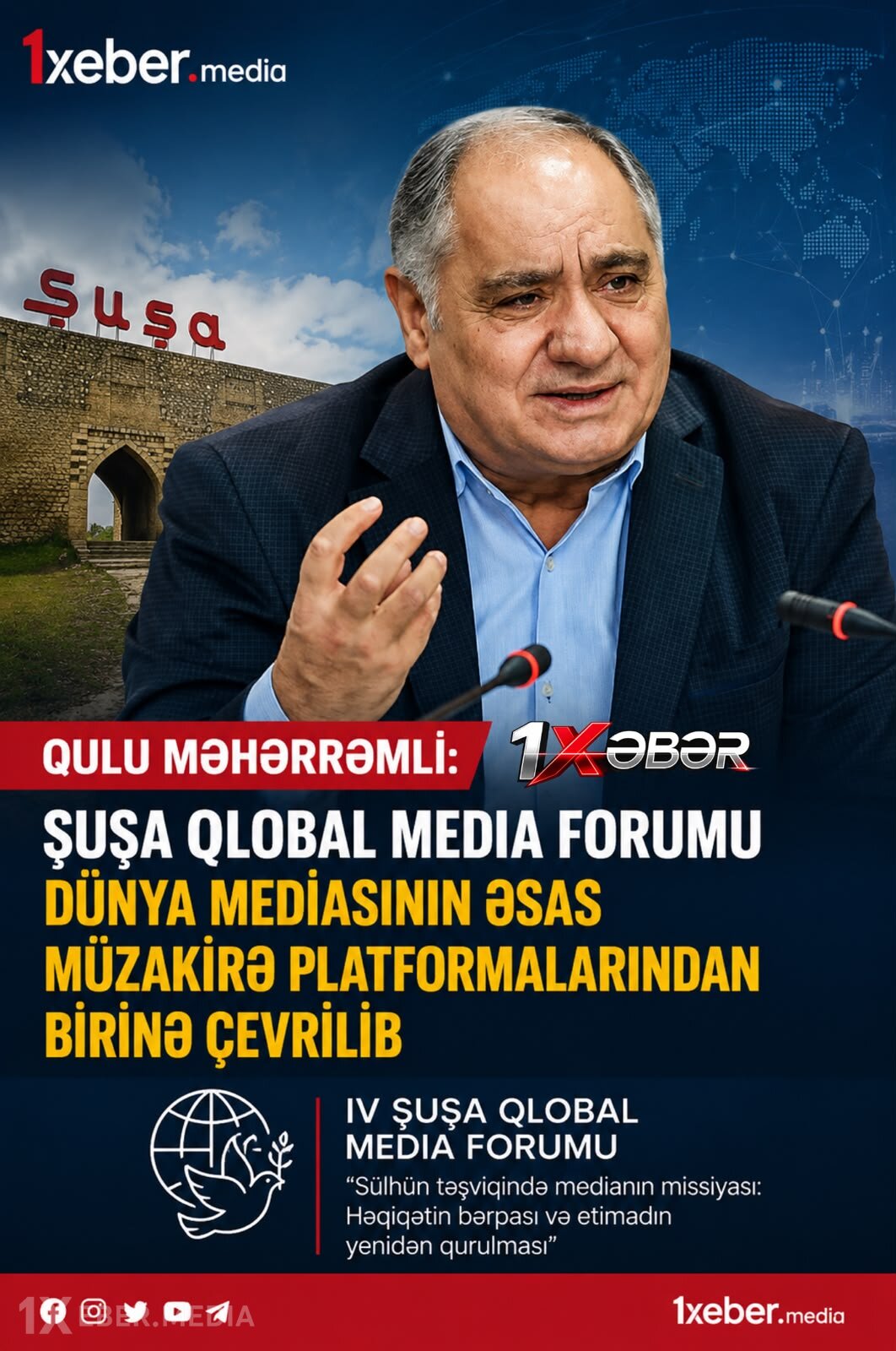 Qulu Məhərrəmli: Şuşa Qlobal Media Forumu dünya mediasının əsas müzakirə platformalarından birinə çevrilib