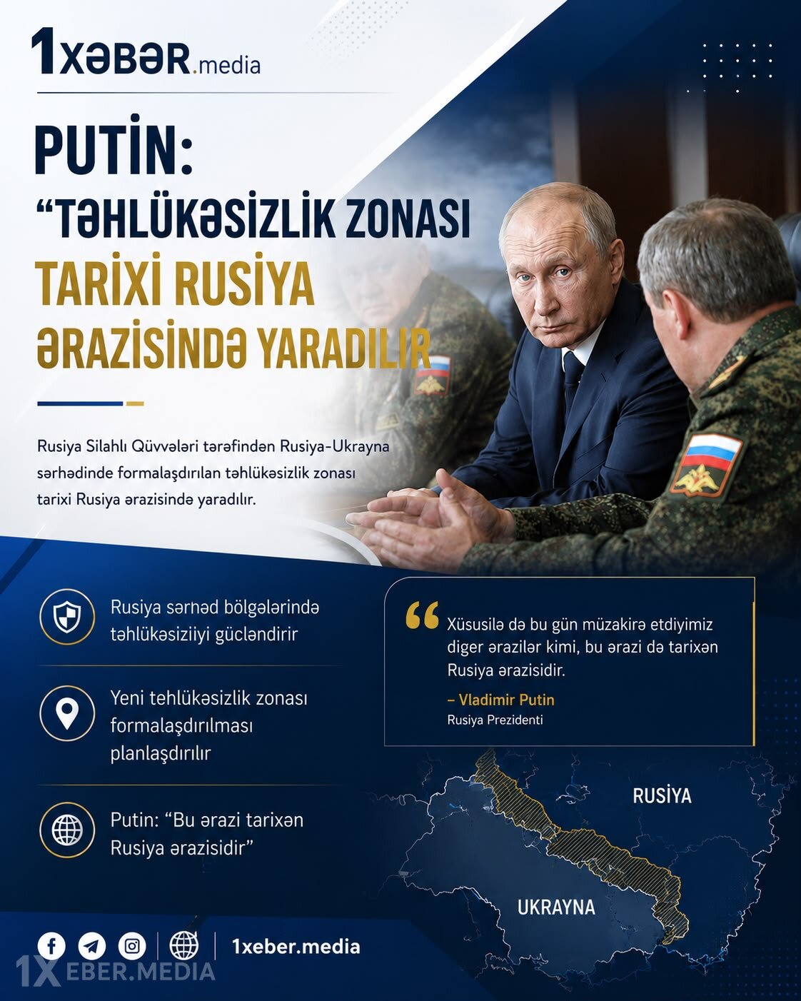 Bunu tarixi Rusiya ərazisində yaradırıq - Putin