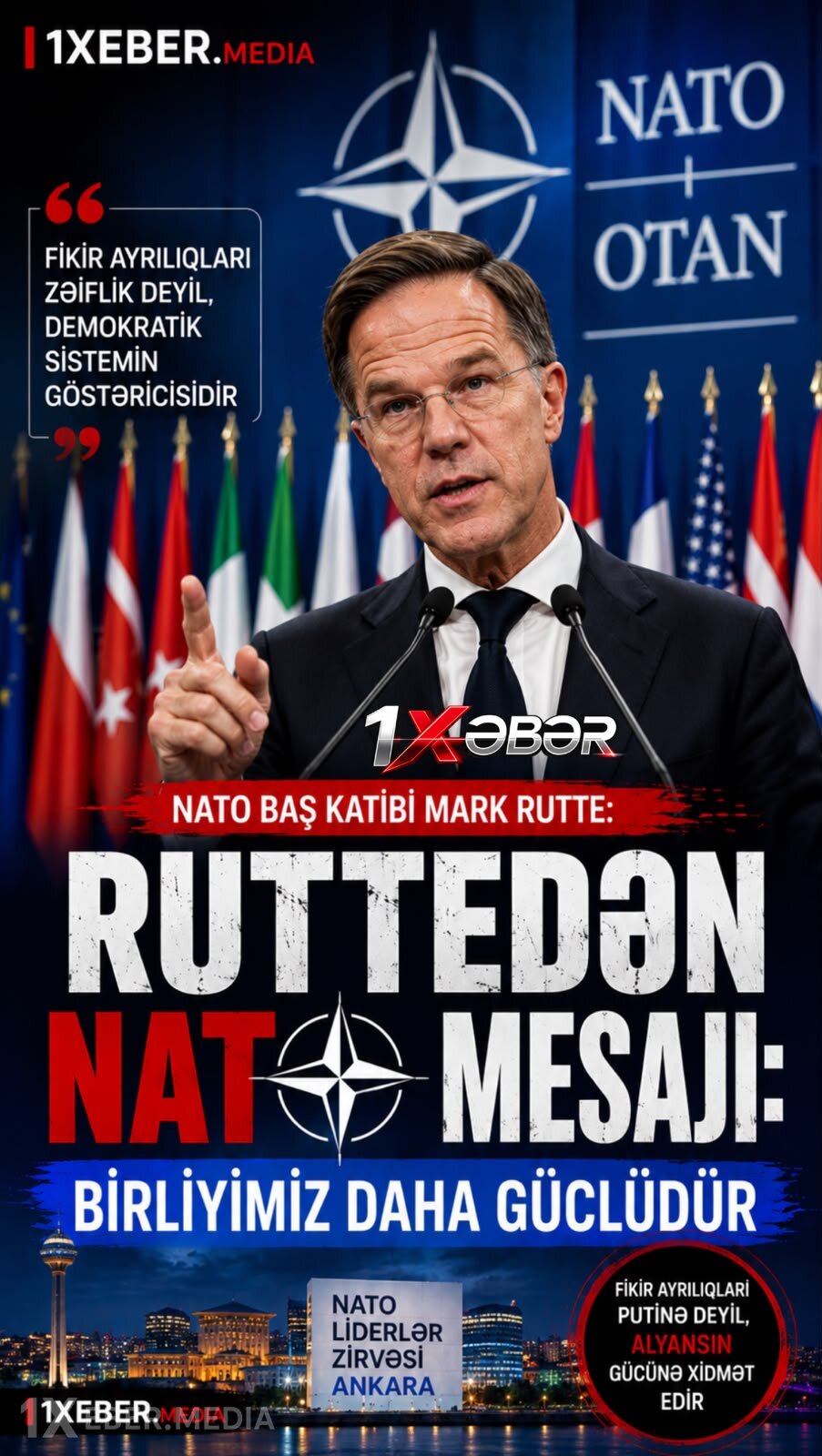 Rutte: NATO-dakı fikir ayrılıqları Putinə deyil, alyansın gücünə xidmət edir