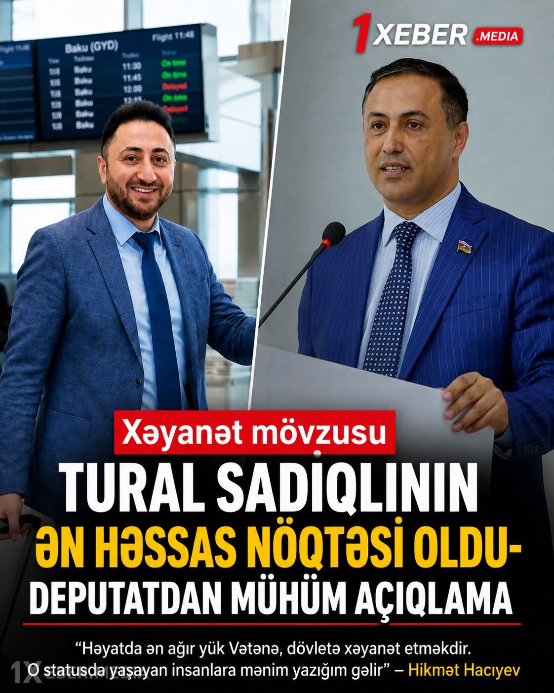 Xəyanət mövzusu Tural Sadıqlının ən həssas nöqtəsi oldu-Deputatdan mühüm açıqlama