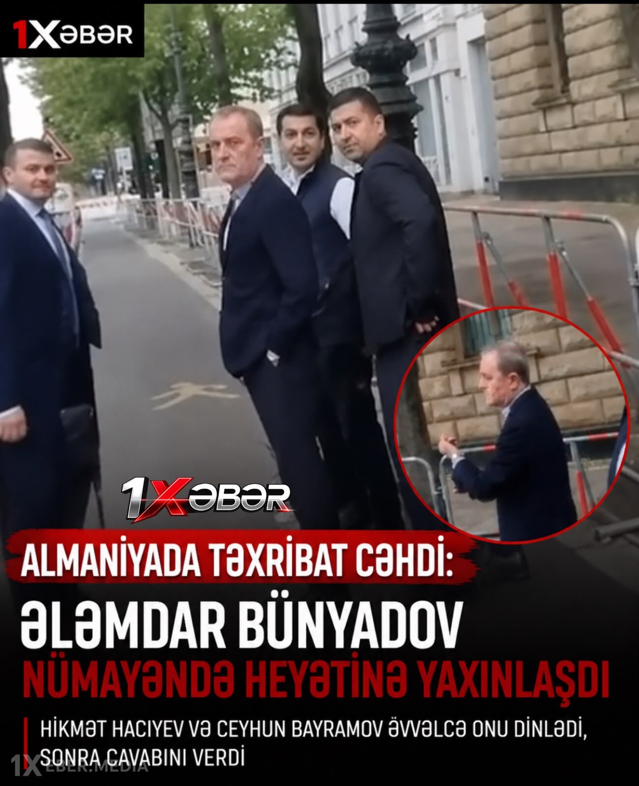 Almaniyada təxribat cəhdi: Ələmdar Bünyadov Hikmət Hacıyev və Ceyhun Bayramova yaxınlaşdı-VİDEO