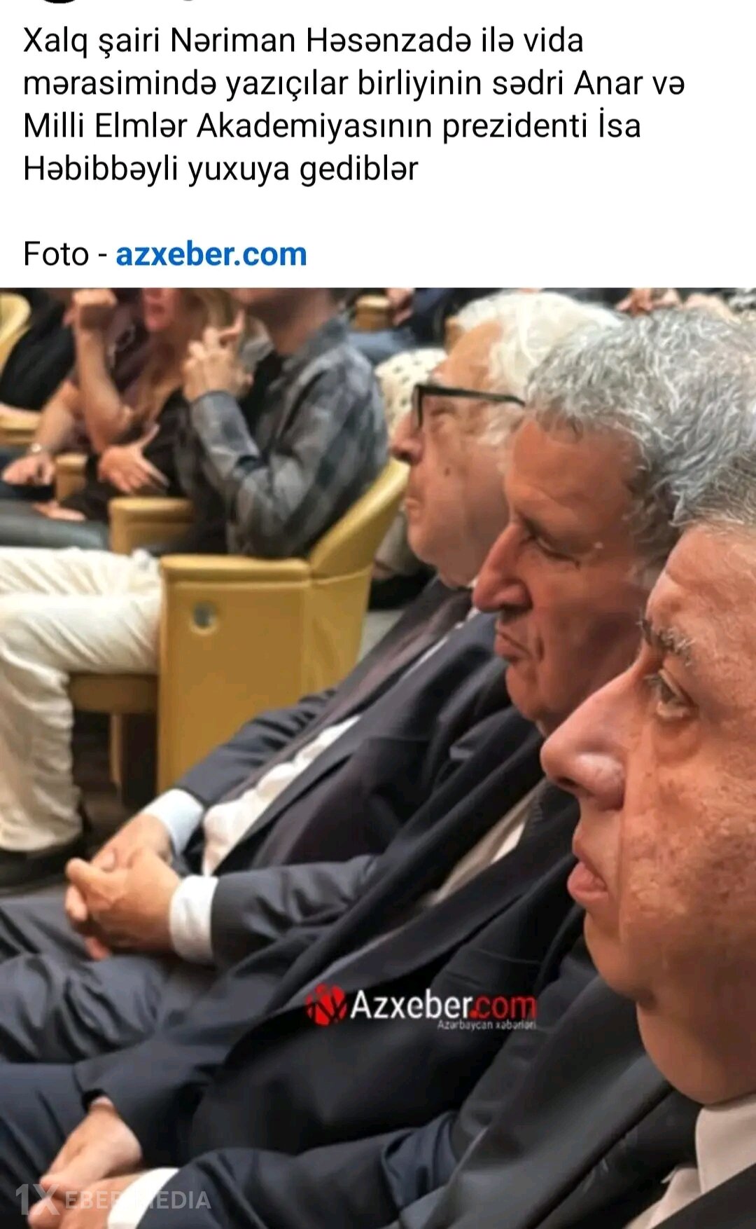 Elm və Ədəbiyyat Yuxuya Getdi-Anar və İsa Həbibbəyli vida mərasimində yatdı