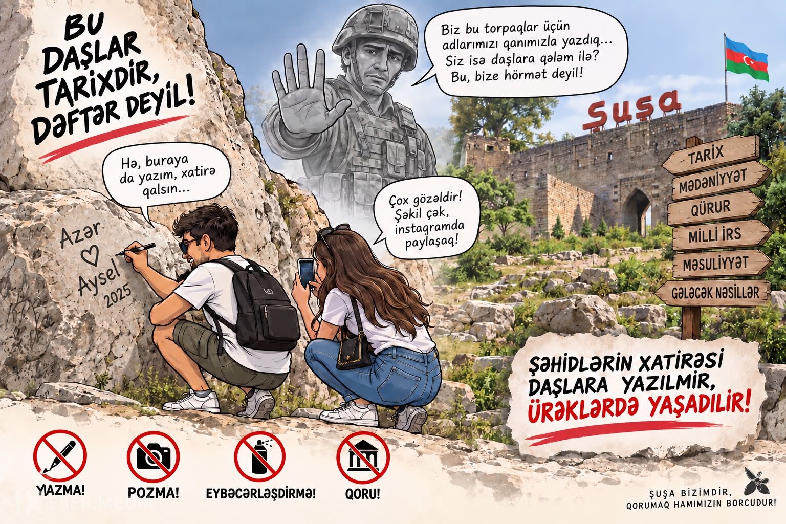 Şəhid adı daş qaralamaqla ucaldılmaz! – Azərbaycanın tarixi simasını qorumaq vətəndaş borcumuzdur