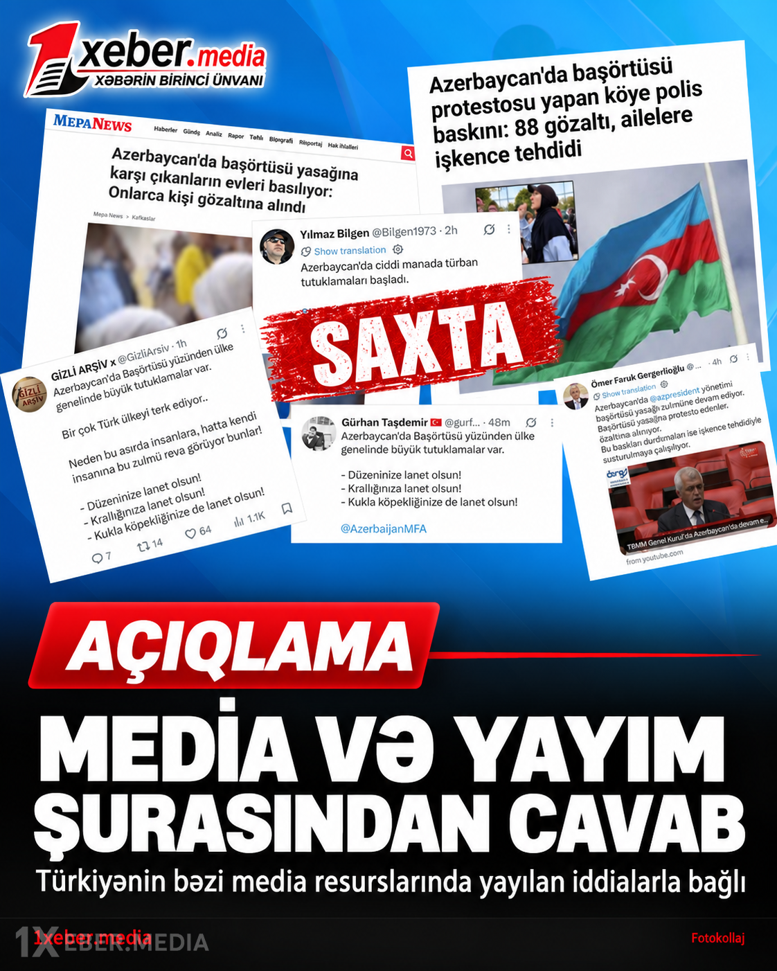Media və Yayım Şurasından Türkiyənin bəzi media resurslarında yayılan əsassız iddialara - Cavab