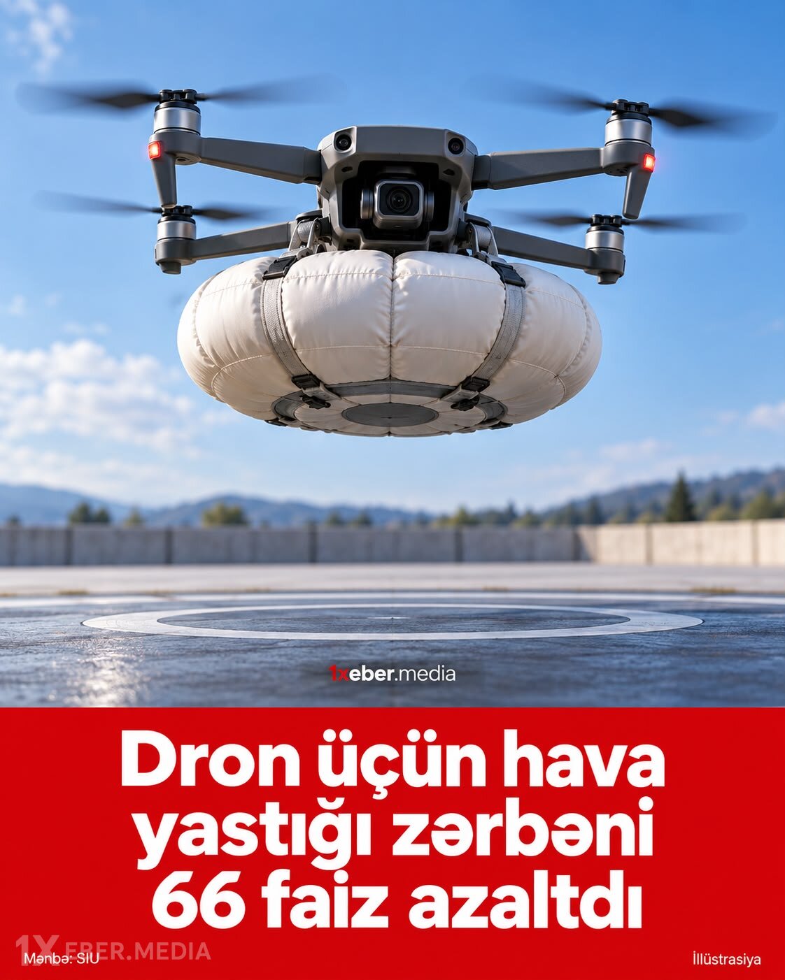 Dron üçün hava yastığı zərbəni 66 faiz azaltdı